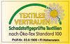 Label für Textiles Vertrauen nach Öko-Tex Standard 100